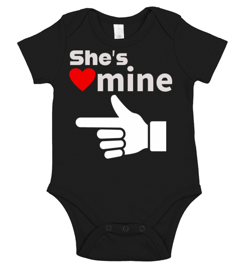 she is mine matching t-shirt design Short Sleeve Baby One-Piece