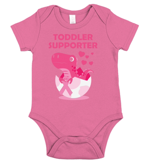 Toddler Supporter T-Rex Breast Cancer Month Short Sleeve Baby One-Piece