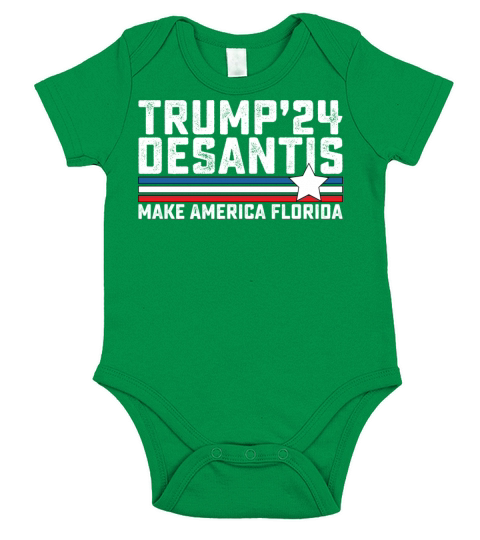 Trump DeSantis 2024 Florida Vintage Short Sleeve Baby One-Piece