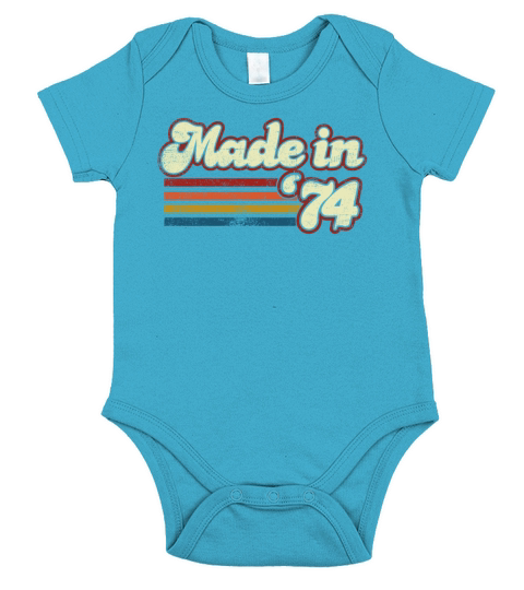 Vintage 1974 47th Birthday Made in 1974 Born in Short Sleeve Baby One-Piece