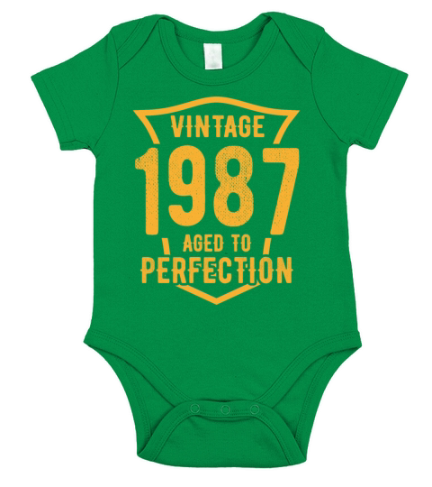 Vintage 1987 Aged To Perfection 36th Birthday Short Sleeve Baby One-Piece