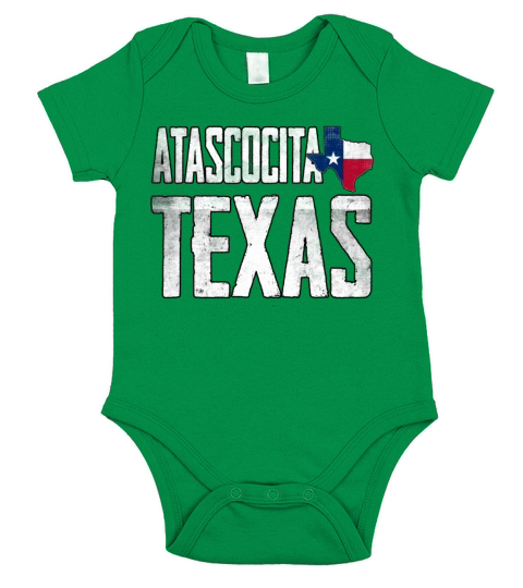 Vintage Atascocita Texas Flag Short Sleeve Baby One-Piece
