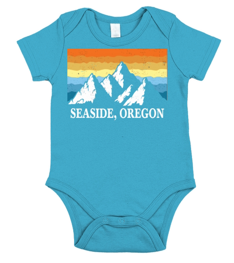 Vintage Seaside Oregon Mountain Hiking Souvenir Pr Short Sleeve Baby One-Piece
