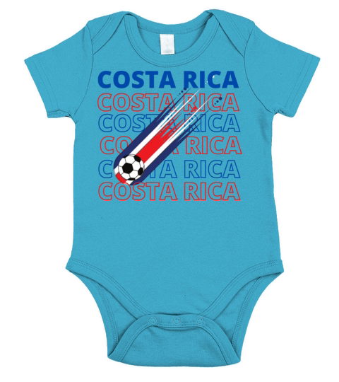 World Costa Rica Soccer Vintage Short Sleeve Baby One-Piece