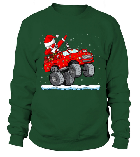 Christmas Dabbing Santa Claus Monster Truck Boys K Merry Christmas Sweatshirt Unisex