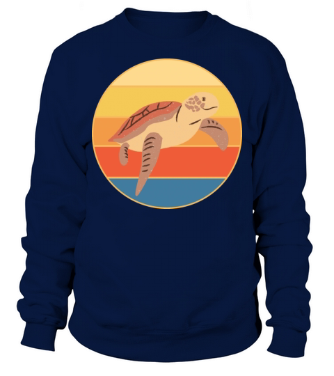 Cute Turtle Vintage Retro Sunset Marine Animal Sweatshirt Unisex