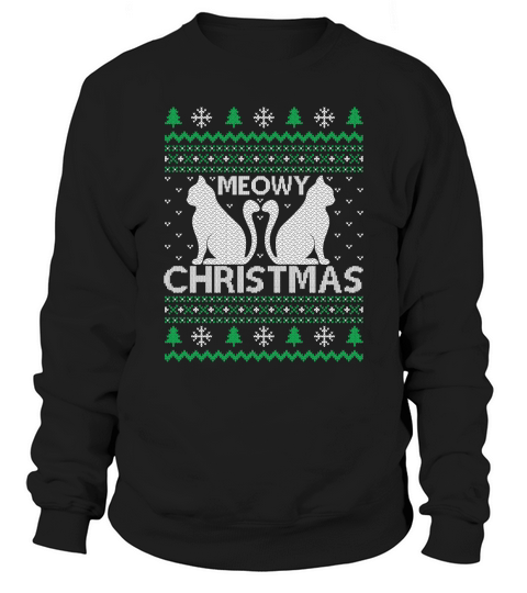 Meowy Christmas ugly Sweatshirt Unisex