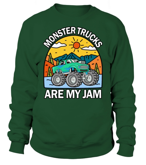 Monster Trucks Are My Jam Vintage Retro Sweatshirt Unisex