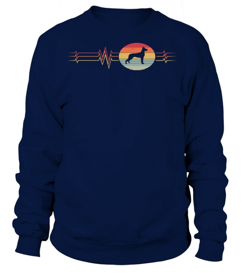 Retro Heartbeat Great Dane Dog Lifeline Vintage An Sweatshirt Unisex