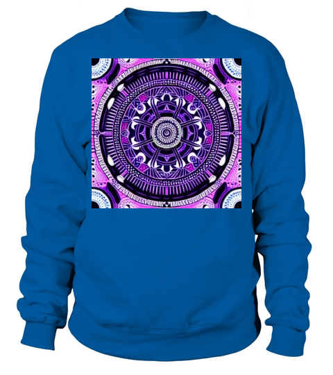 Vintage Mandala in purple white black Sweatshirt Unisex