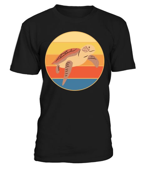 Cute Turtle Vintage Retro Sunset Marine Animal T-Shirt Unisex