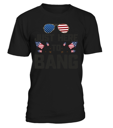 Fourth of July Fireworks American Flag Juste Here T-Shirt Unisex