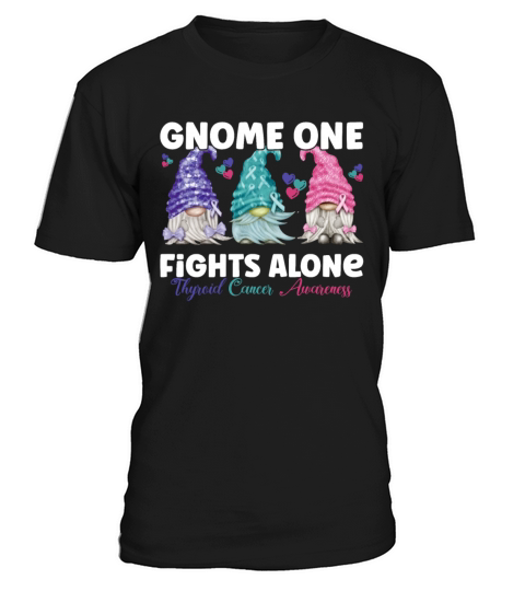 Thyroid Cancer Purple Teal Pink Gnome T-Shirt Unisex