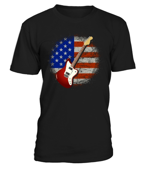 Vintage Guitar USA Flag T-Shirt Unisex