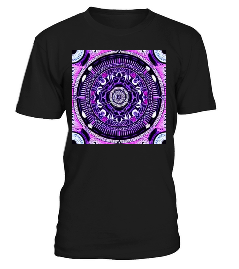 Vintage Mandala in purple white black T-Shirt Unisex