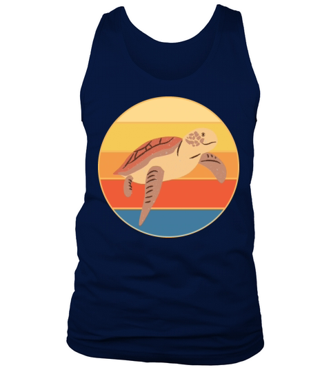 Cute Turtle Vintage Retro Sunset Marine Animal Tank Top Unisex