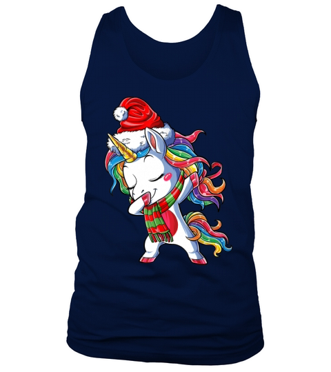 Dabbing Unicorn Santa Christmas Kids Girls Women X Tank Top Unisex
