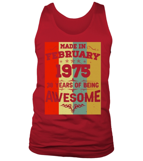 February 1975 Vintage Birthday Present Tank Top Unisex