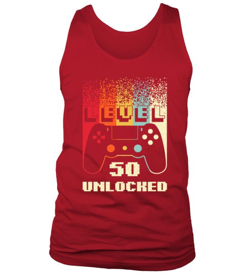 Level 50 Unlocked Gamer Retro 50th Birthday Gift Tank Top Unisex