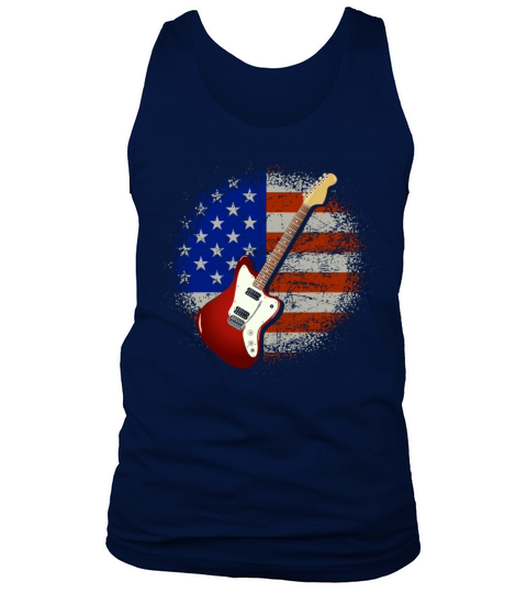 Vintage Guitar USA Flag Tank Top Unisex