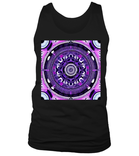 Vintage Mandala in purple white black Tank Top Unisex