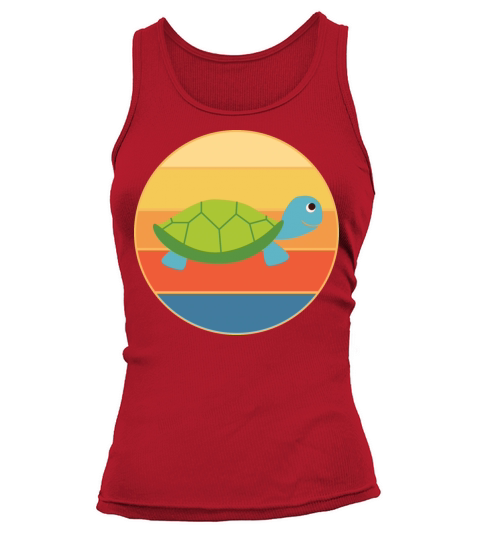 Cute Turtle Vintage Retro Sunset Marine Animal Tank top Woman