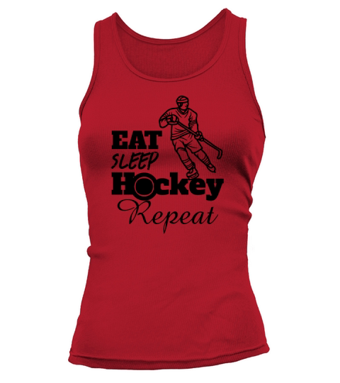 Eat Sleep Hockey Repeat funny retro vintage Tank top Woman