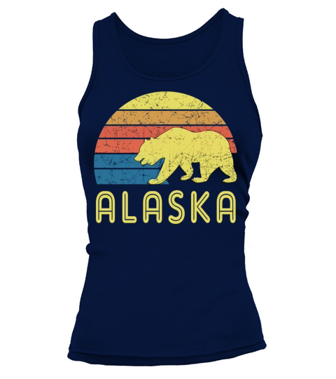 Retro Alaska With A Vintage Design And A Bear Tank top Woman