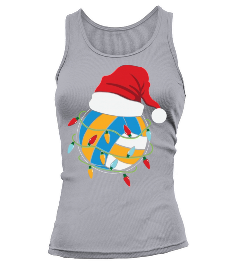 Volleyball Christmas Lights Santa Hat Tank top Woman