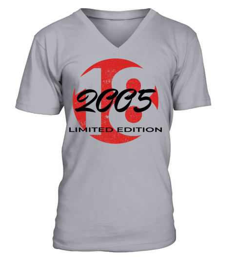 18th birthday boys girls 18 years 2005 vintage V-Neck T-shirt