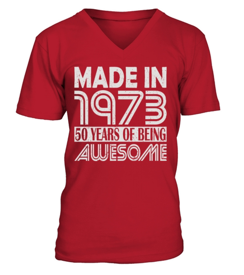 50th birthday vintage 1973 50 years V-Neck T-shirt