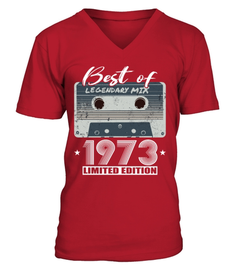 50th birthday vintage 1973 best of 1973 V-Neck T-shirt