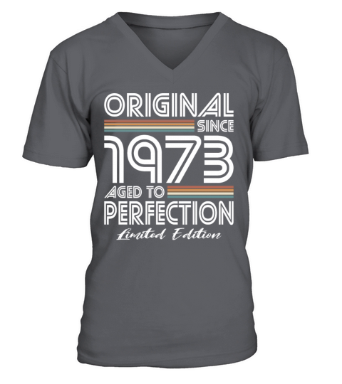 50th birthday vintage 1973 original since 1973 V-Neck T-shirt