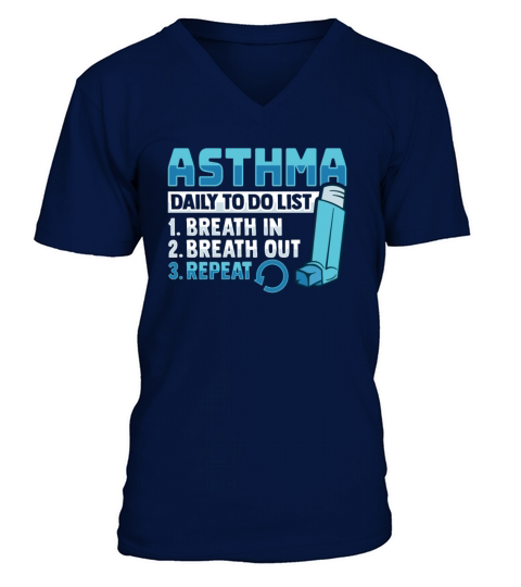 Albuterol Asthma Inhaler Design for an Asthmatic V-Neck T-shirt