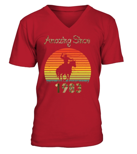 Amazing Since 1983 Vintage Birthday Shirts for Men V-Neck T-shirt