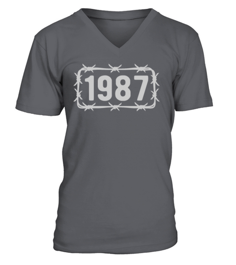 Birthday Vintage 1987 Barbed Wire V-Neck T-shirt