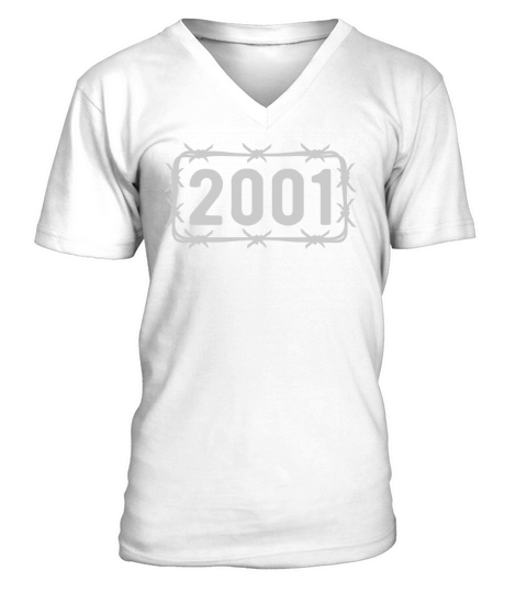 Birthday Vintage 2001 Barbed Wire V-Neck T-shirt