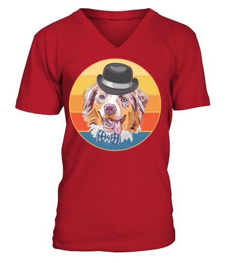 German Shepherd Dog Breed Vintage Retro Sunset V-Neck T-shirt