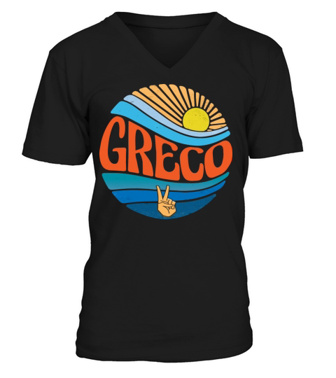 Greco Shirt Vintage Sunset Greco Groovy Tie Dye V-Neck T-shirt