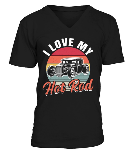 Hot Rod Dad Classic Car Dad Vintage Hotrod V-Neck T-shirt