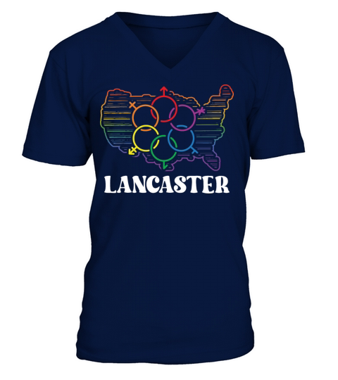 Lancaster Pride Month Pride Flag LGBT Community LG V-Neck T-shirt