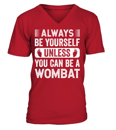 Native Australian Animal Lovers Cute Wombat V-Neck T-shirt