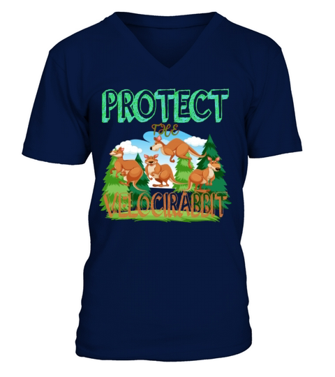 PROTECT THE VELOCIRABBIT V-Neck T-shirt