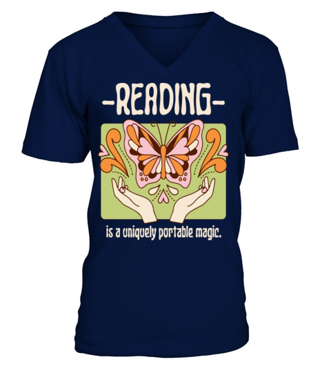 Reading Is A Uniquely Portable Magic V-Neck T-shirt