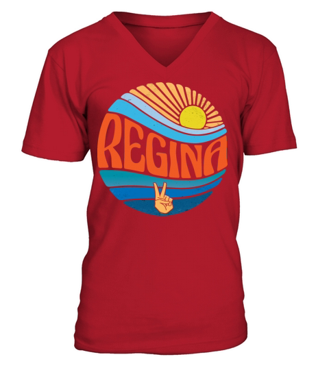 Regina Shirt Vintage Sunset Regina Groovy Tie Dye V-Neck T-shirt