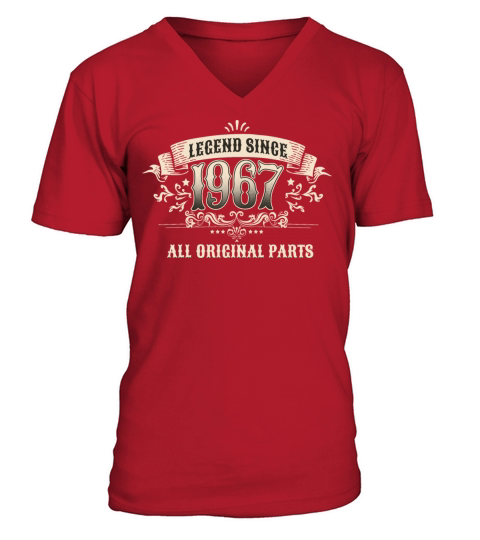 Retro Vintage Legend Since 1967 Original Parts V-Neck T-shirt