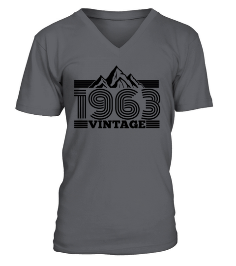 Vintage 1963 Birthday Retro Look V-Neck T-shirt