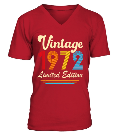 Vintage 1972 50th Birthday Fiftieth Gift V-Neck T-shirt
