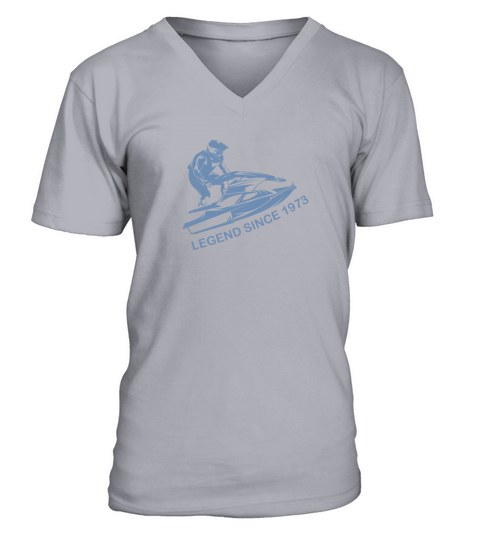 vintage 1973 birthday jet ski V-Neck T-shirt