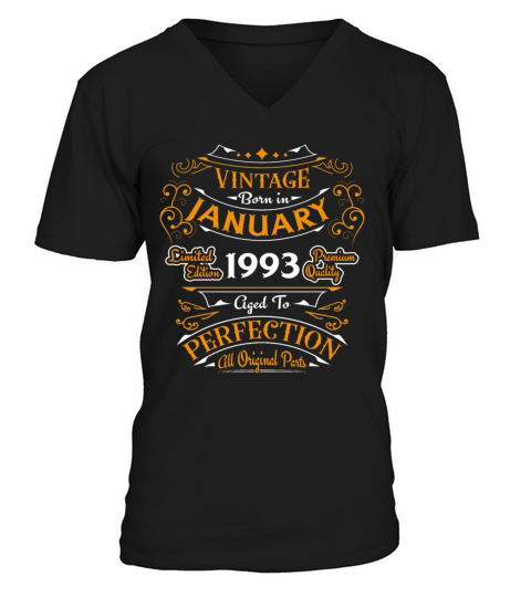 Vintage born in January 1993 Birthday gift V-Neck T-shirt
